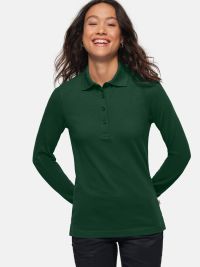 Langarm Poloshirt Damen Dunkelgrün